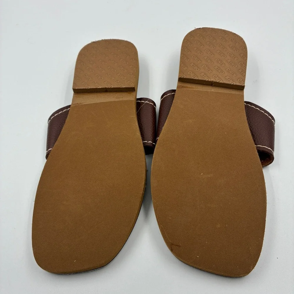 Kino Key West Florida Brown Leather Rope Thong Sandals Mens 11 Handmade Slides